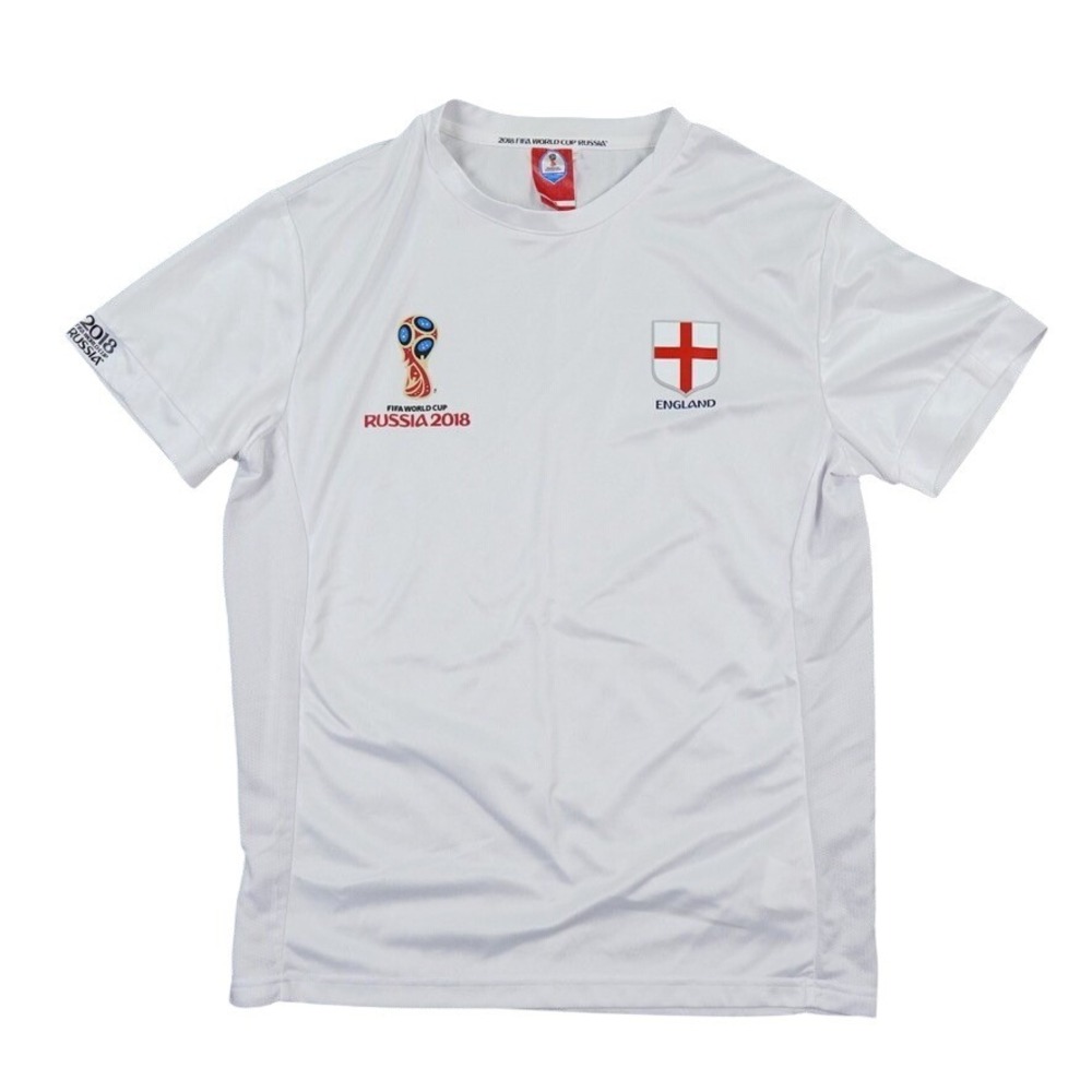 FIFA World Cup Russia 2018 England Shirt Mens S White Soccer Sportswear Logo